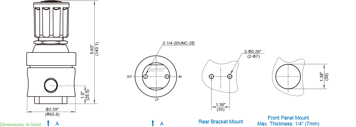 GENTEC R22 Series Medium Flow Regulator